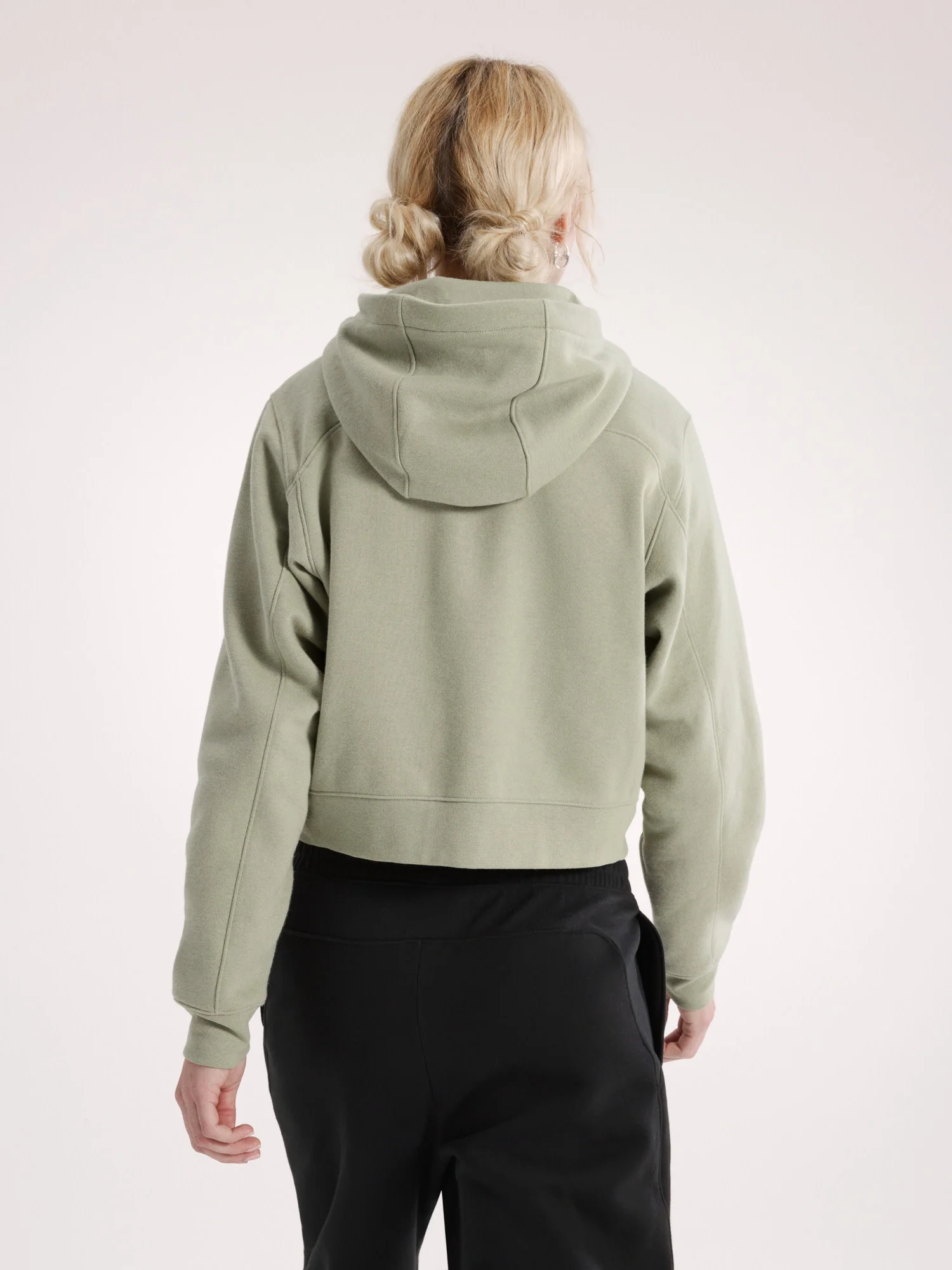 Emblem Fleece Full Zip Crop Hoody Women's - Image 3
