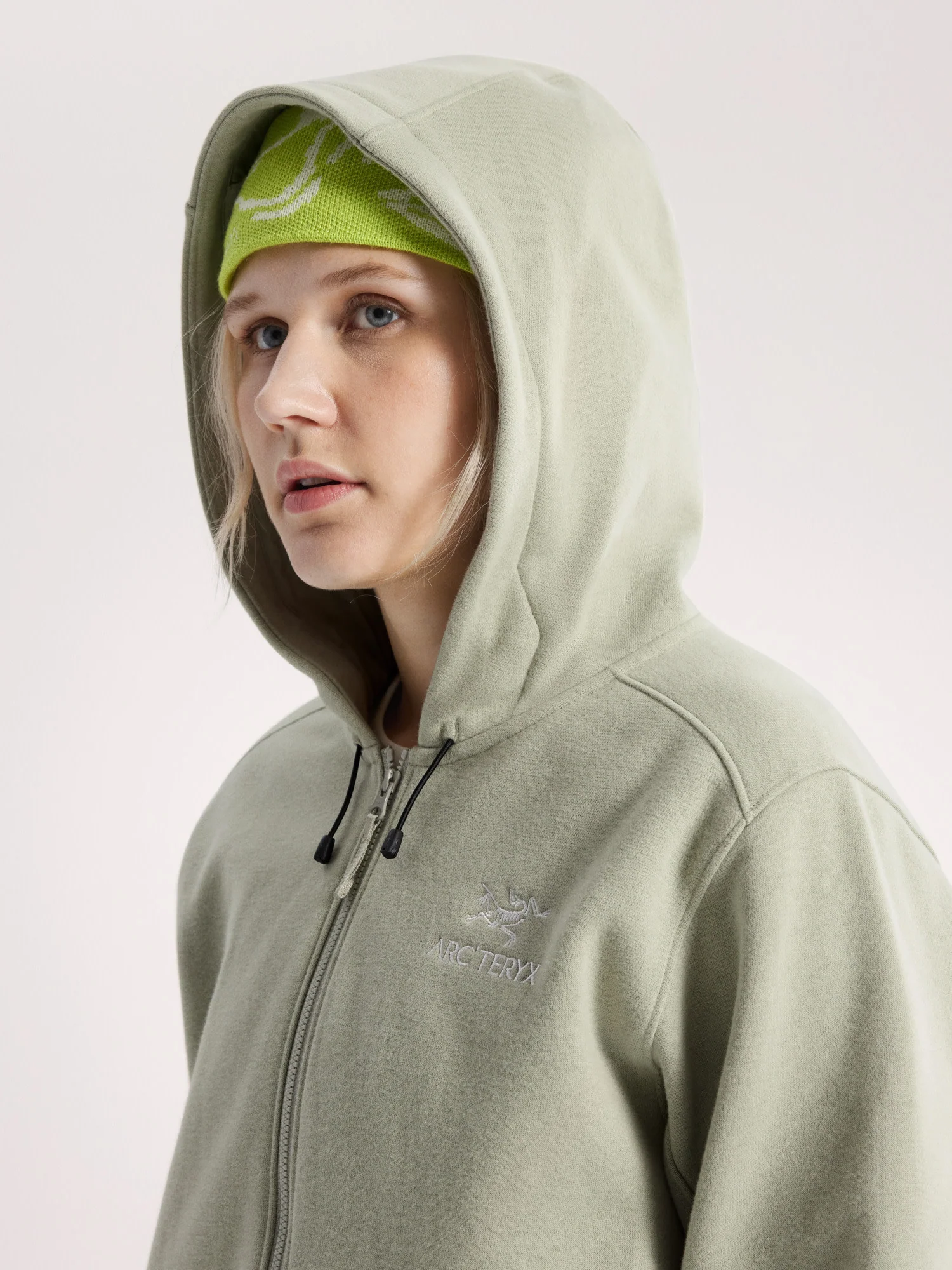 Emblem Fleece Full Zip Crop Hoody Women's - Image 5